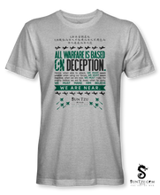 Load image into Gallery viewer, &quot;All Warfare Is Based On Deception....&quot; ~ Sun Tzu: The Art of War T-Shirt Unisex-HEATHER GREY